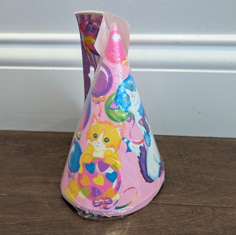 Lisa Frank Vintage 90s Party Hats 8 Pack- Kitten Love Balloon Party Supplies - Picture 3 of 5